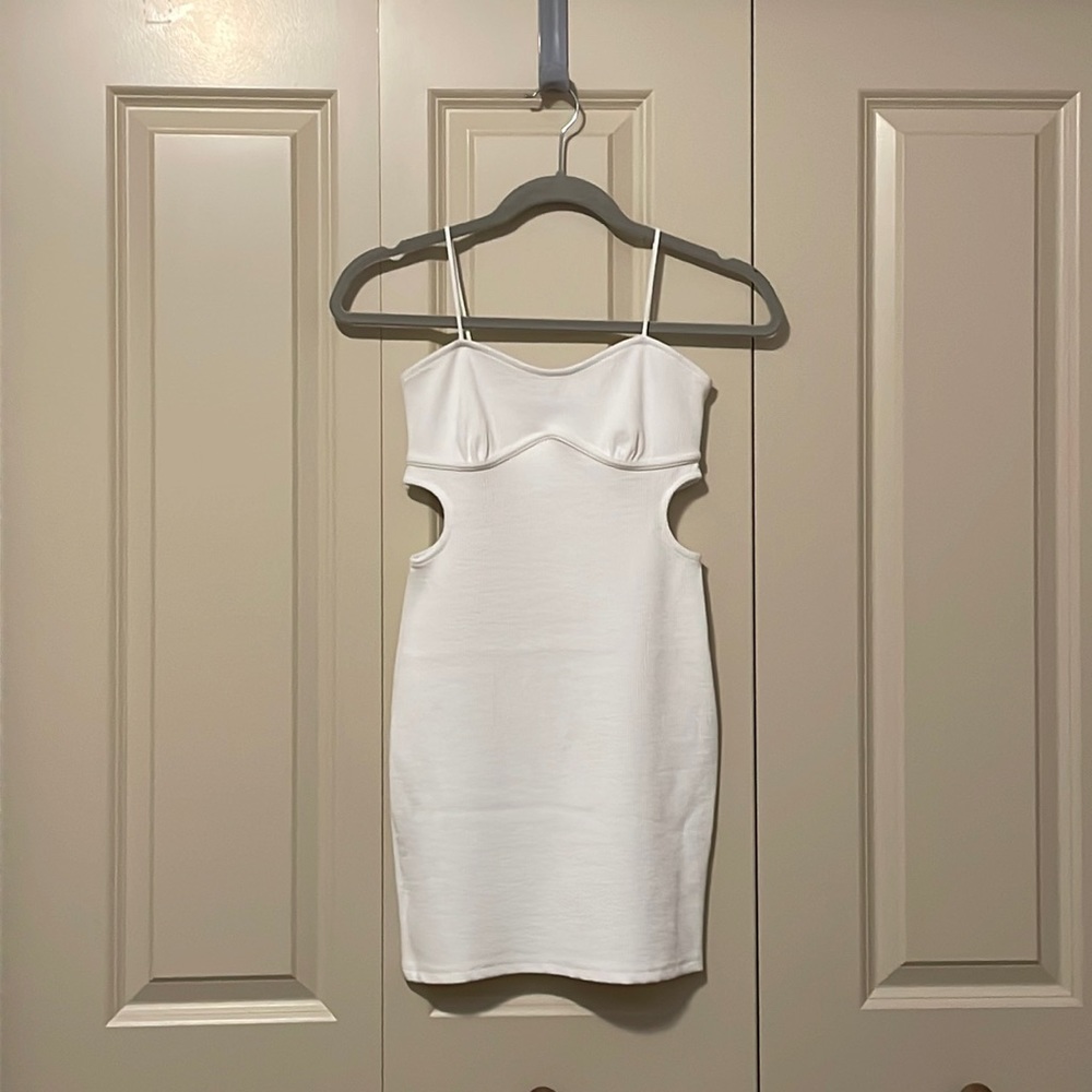 Bershka cutout ribbed mini dress